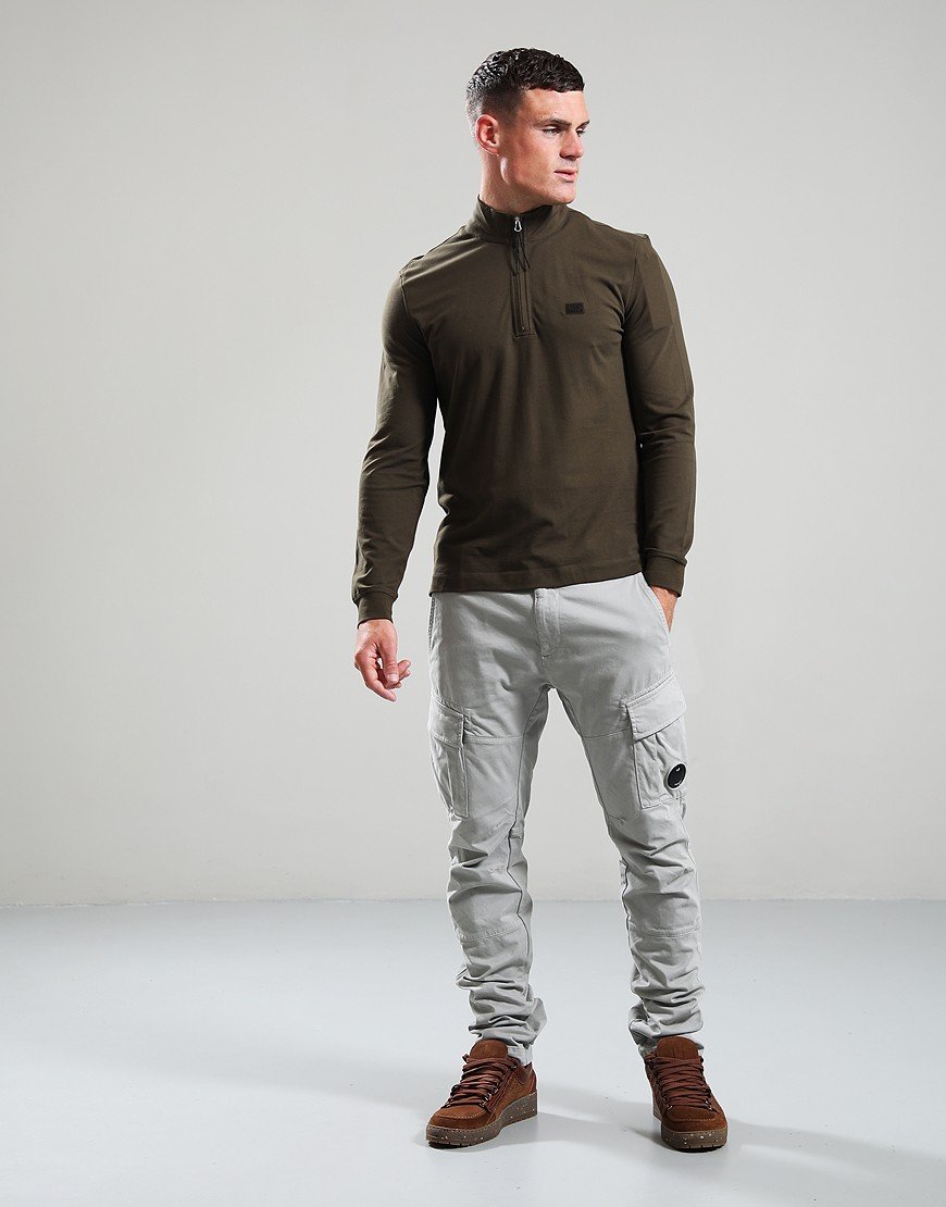 C.P. Company Long Sleeve Piquet Polo Shirt Ivy Green