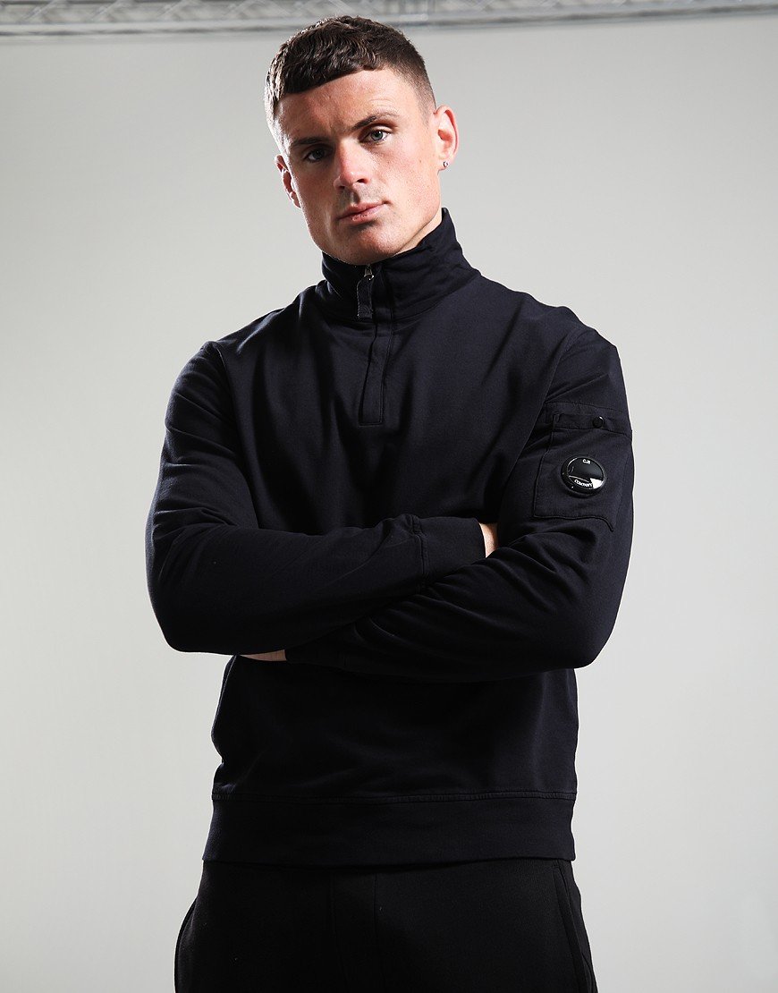 C.P. Company Light Fleece Half Zip Sweat Black
