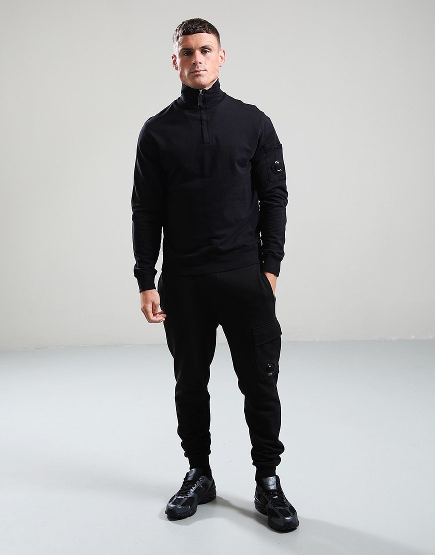 C.P. Company Light Fleece Half Zip Sweat Black
