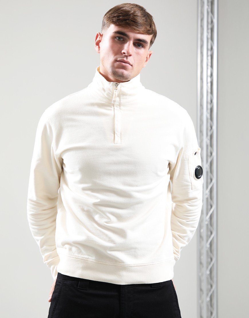 C.P. Company Light Fleece 1/2 Zip Sweat Pistachio