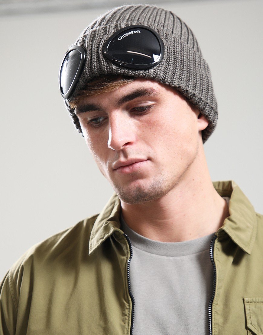 C.P. Company Merino Wool Goggle Beanie Walnut
