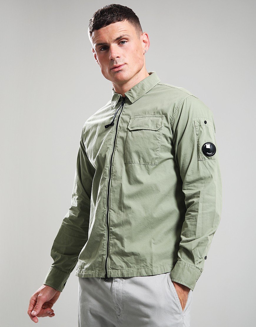C.P. Company Organic Gabardine Overshirt Seagrass