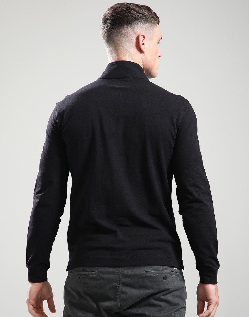 C.P. Company Long Sleeve Piquet Polo Shirt Black