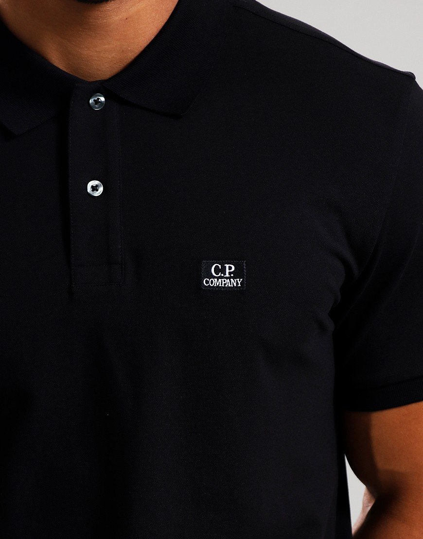 C P Company Piquet Polo Shirt Black Terraces Menswear