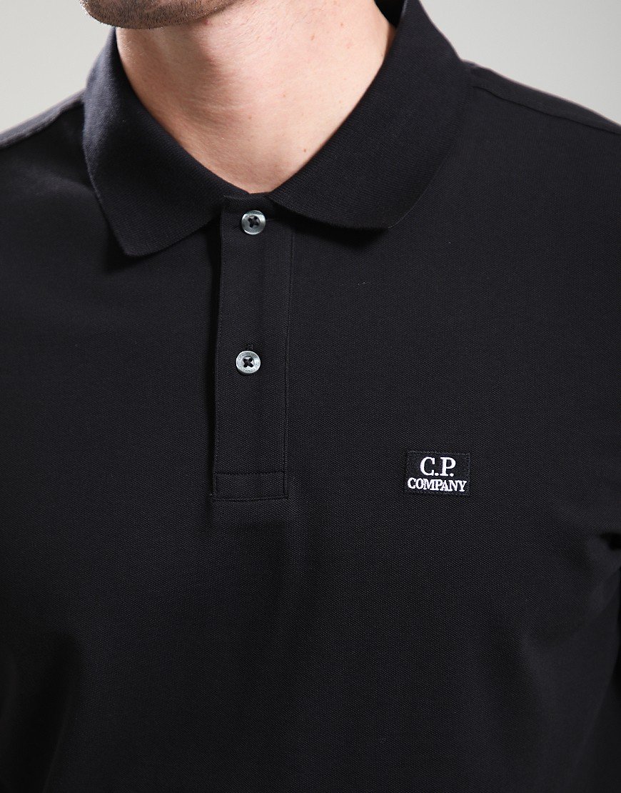 C.P. Company Stretch Piquet Polo Shirt Black