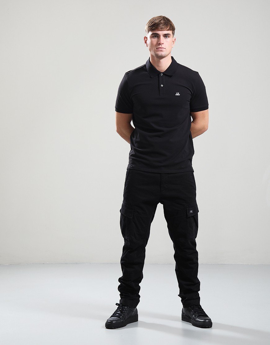 C.P. Company Stretch Piquet Polo Shirt Black