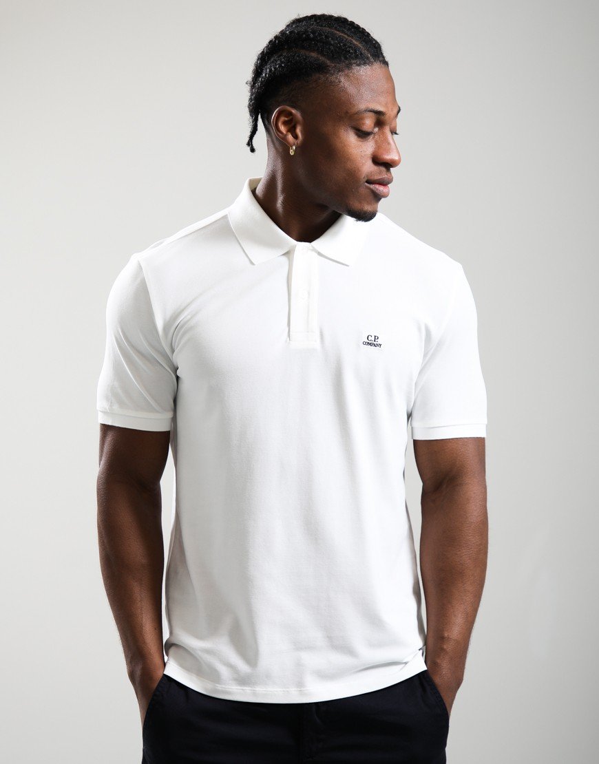 C.P. Company Stretch Piquet Polo Shirt Gauze White