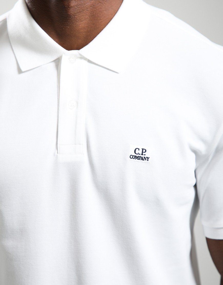 C.P. Company Stretch Piquet Polo Shirt Gauze White