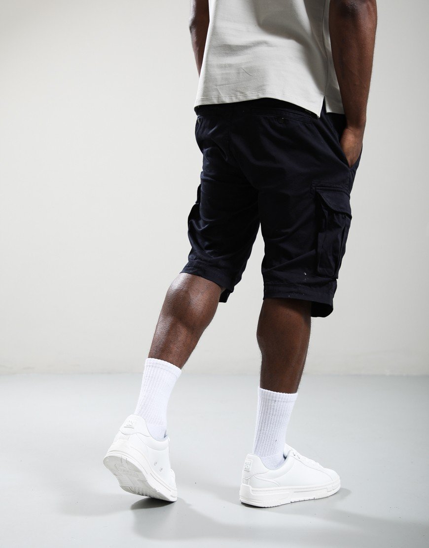 C.P. Company Stretch Sateen Cargo Lens Shorts Total Eclipse