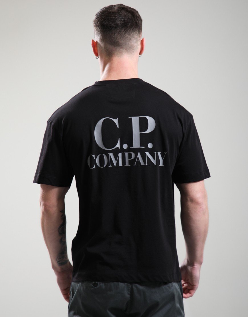 C.P. Company 30/1 Jersey Short Sleeve Logo T-Shirt Black