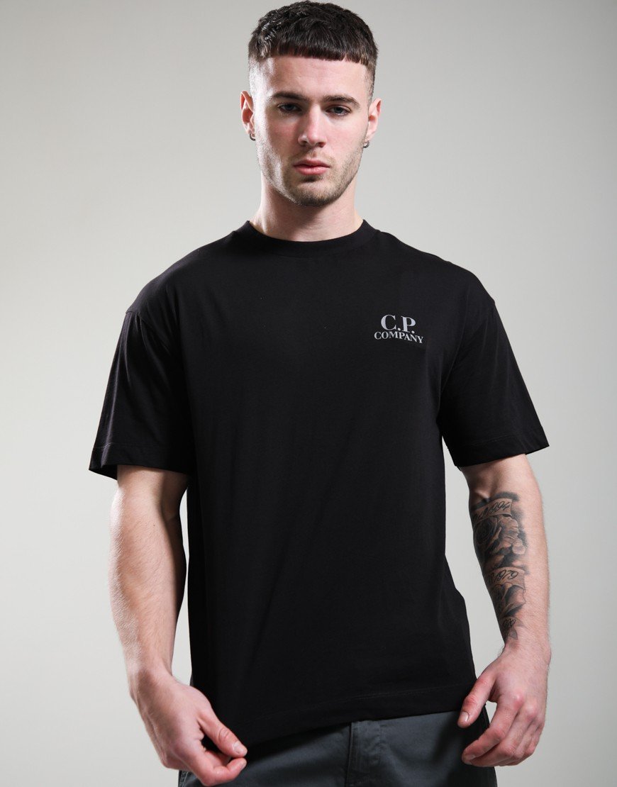 C.P. Company 30/1 Jersey Short Sleeve Logo T-Shirt Black