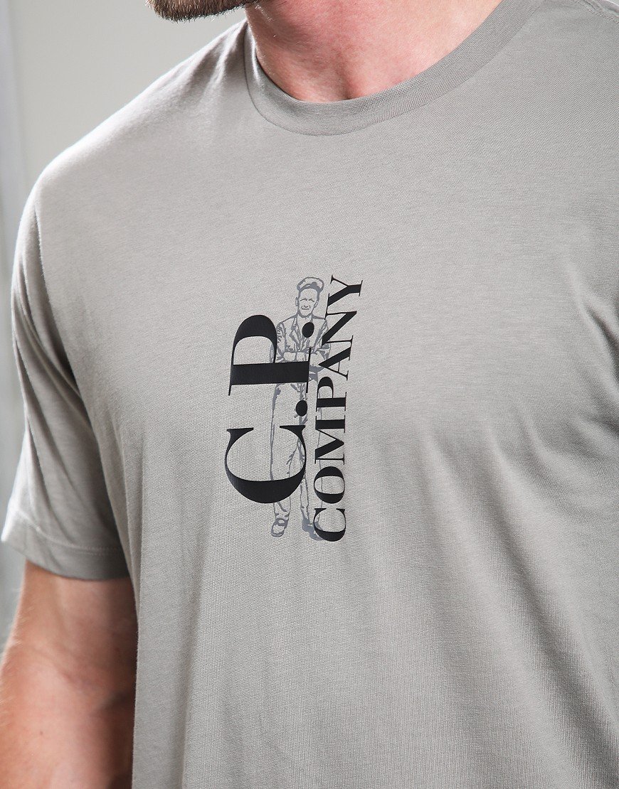 C.P. Company 30/1 Jersey Vertical Logo T-Shirt Fallen Rock
