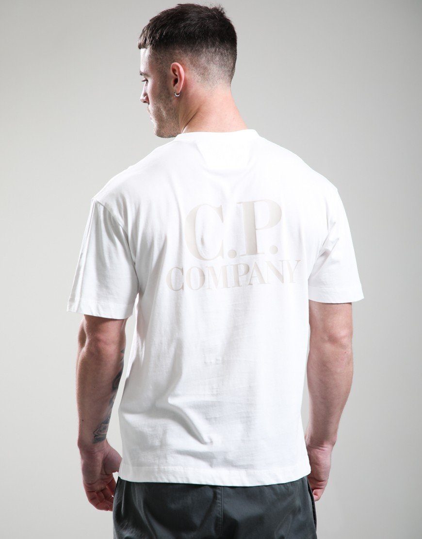 C.P. Company 30/1 Jersey Short Sleeve Logo T-Shirt Gauze White