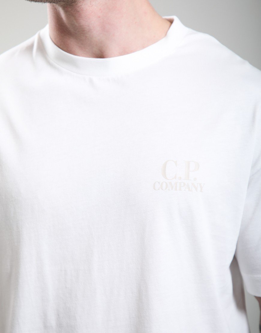 C.P. Company 30/1 Jersey Short Sleeve Logo T-Shirt Gauze White