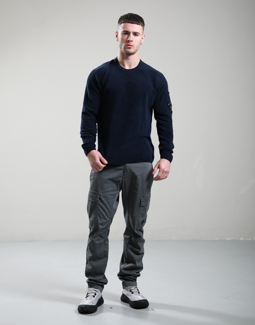C.P. Company Cotton Chenille Crew Neck Lens Sweat Midnight Navy