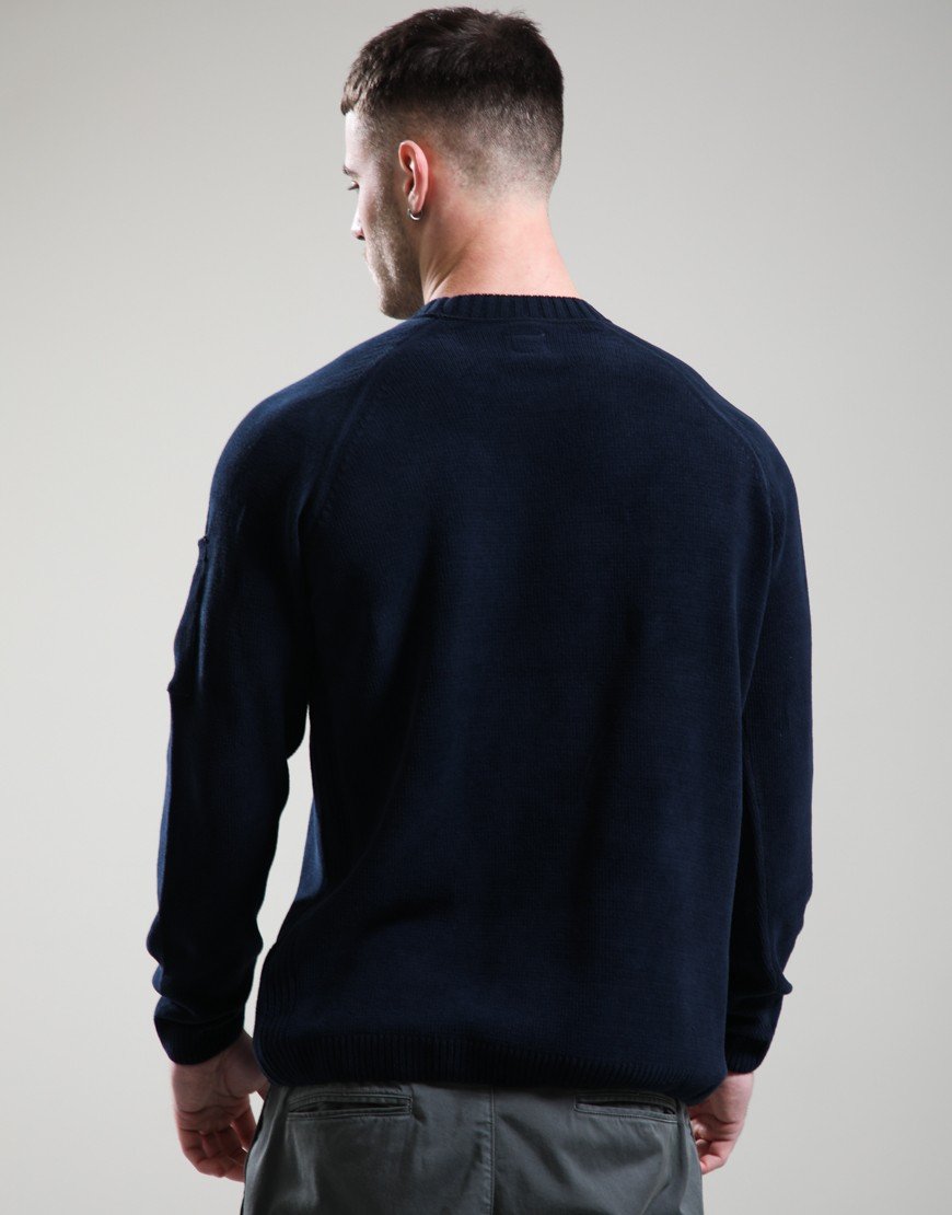 C.P. Company Cotton Chenille Crew Neck Lens Sweat Midnight Navy