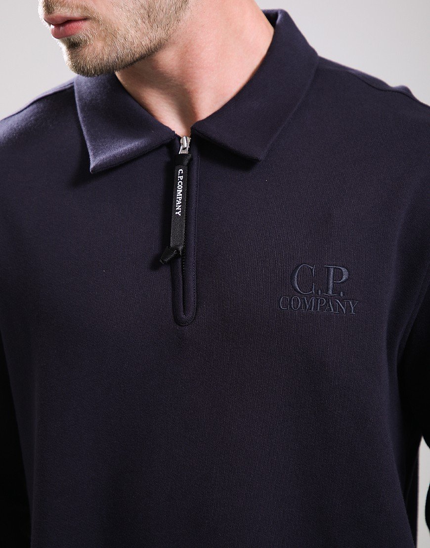 C.P. Company Diagonal Raised Half Zip Fleece Total Eclipse