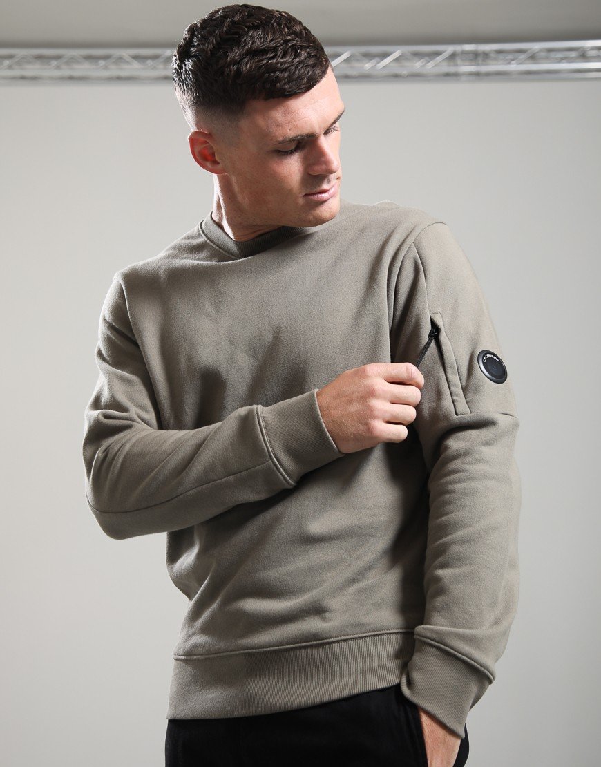 C.P. Company Diagonal Raised Fleece Crew Lens Sweatshirt Fallen Rock