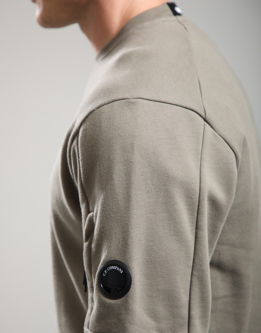 C.P. Company Diagonal Raised Fleece Crew Lens Sweatshirt Fallen Rock