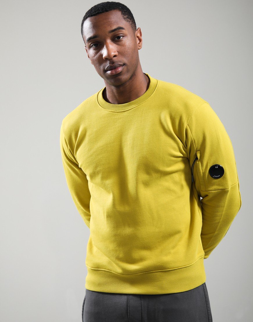 C.P. Company Diagonal Raised Fleece Lens Crew Neck Sweat Antique Moss