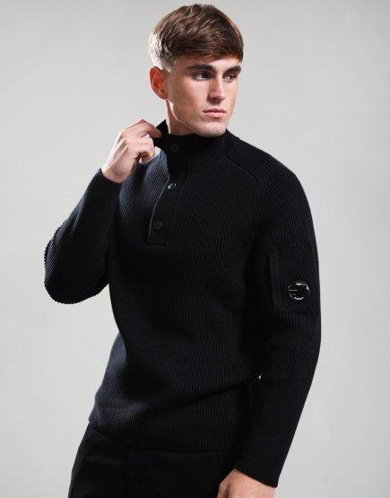 C.P. Company Full Rib Knit Black