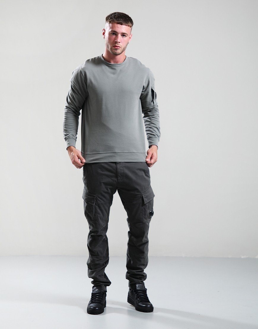 C.P. Company Light Fleece Crew Sweat Gunmetal