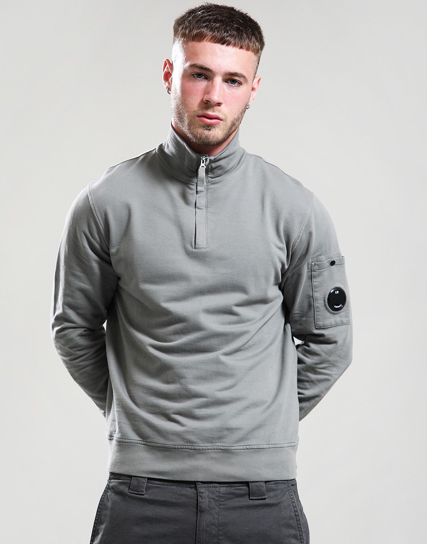 C.P. Company Light Fleece Half Zip Sweat Gunmetal