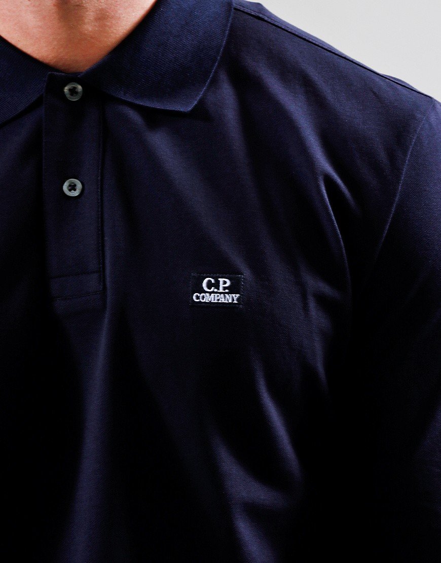 C.P. Company Long Sleeve Piquet Polo Total Eclipse