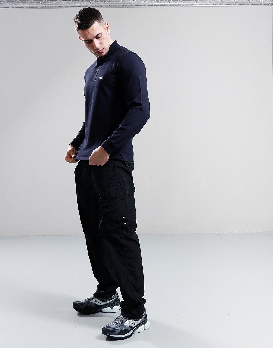 C.P. Company Long Sleeve Piquet Polo Total Eclipse