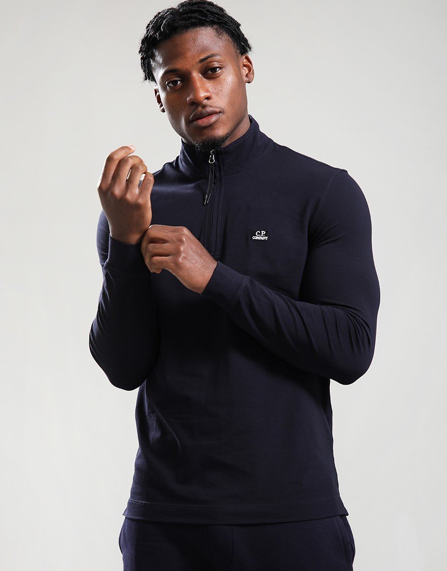C.P. Company Long Sleeve Piquet Polo Shirt Black