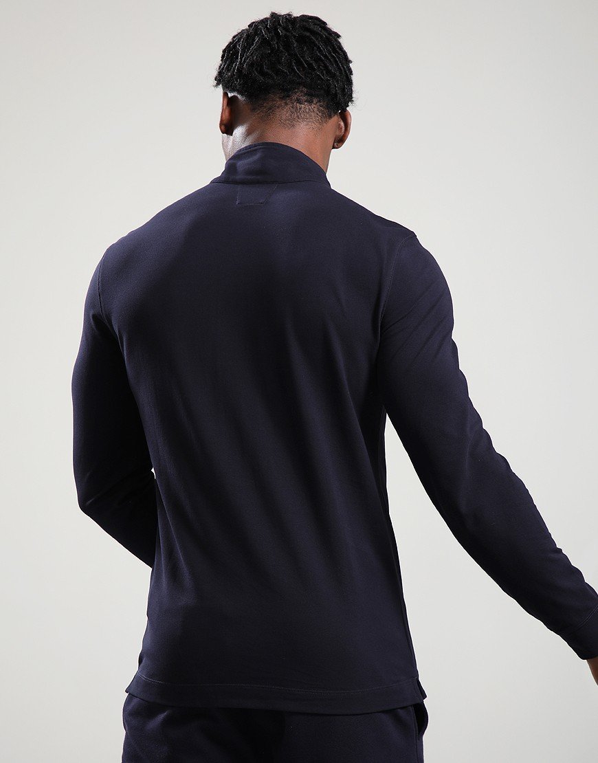 C.P. Company Long Sleeve Piquet Polo Shirt Black
