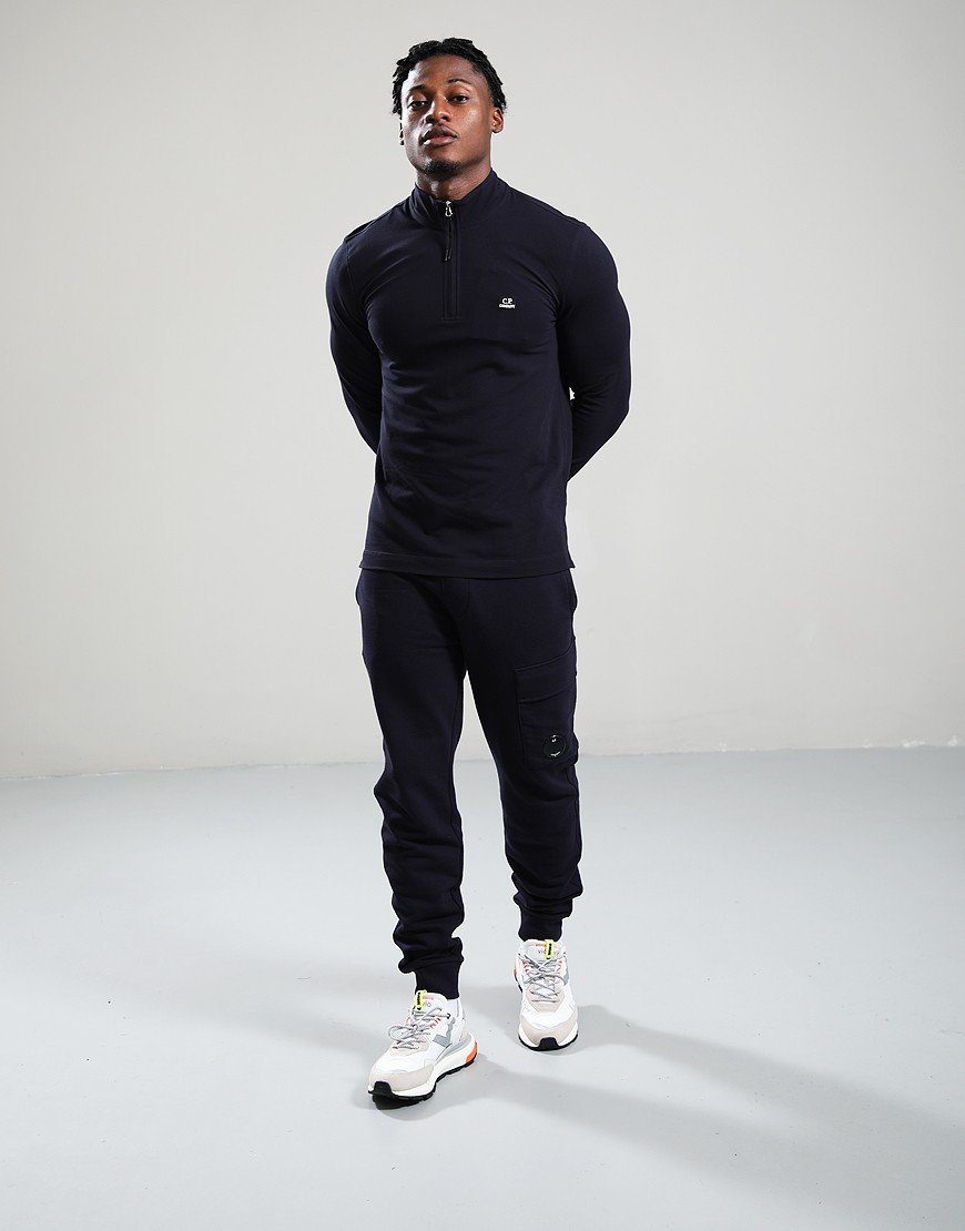 C.P. Company Long Sleeve Piquet Polo Shirt Black
