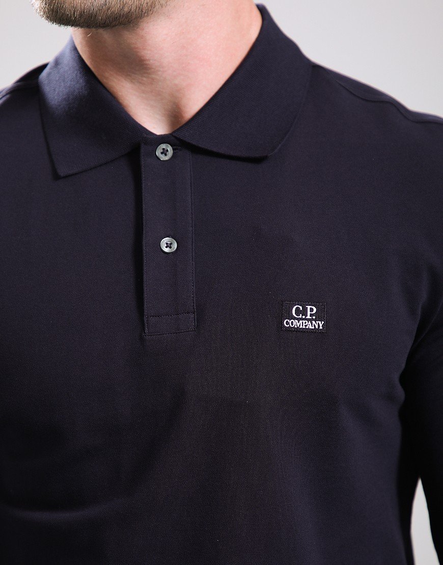 C.P. Company Long Sleeve Stretch Piquet Polo Total Eclipse