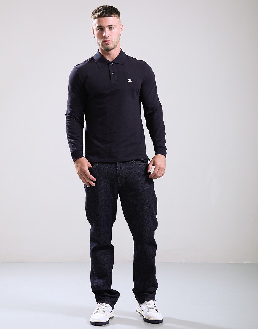 C.P. Company Long Sleeve Stretch Piquet Polo Total Eclipse