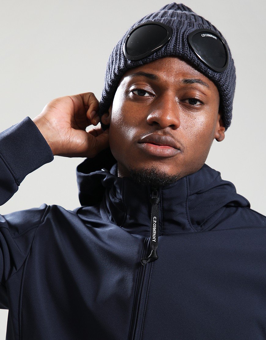 C.P. Company Merino Wool Goggle Beanie Hat Ebony
