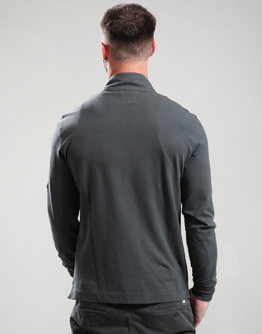 C.P. Company Half Zip Piquet Polo Shirt Dark Shadow