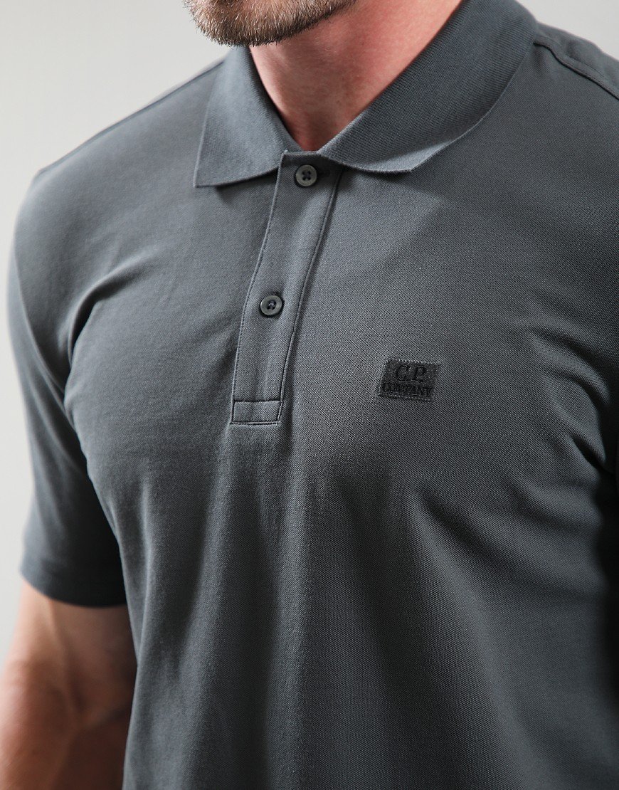 C.P. Company Stretch Piquet Polo Shirt Dark Shadow