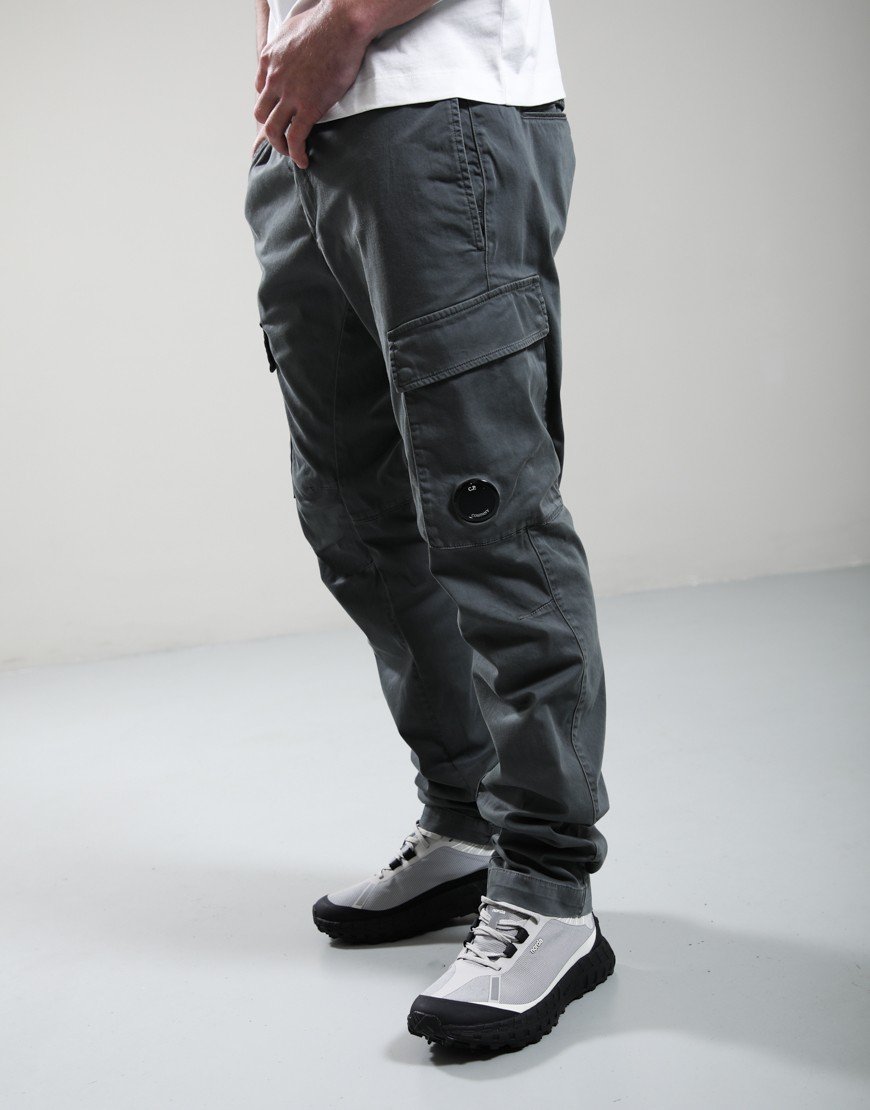 C.P. Company Stretch Sateen Ergonomic Cargo Pants Gunmetal