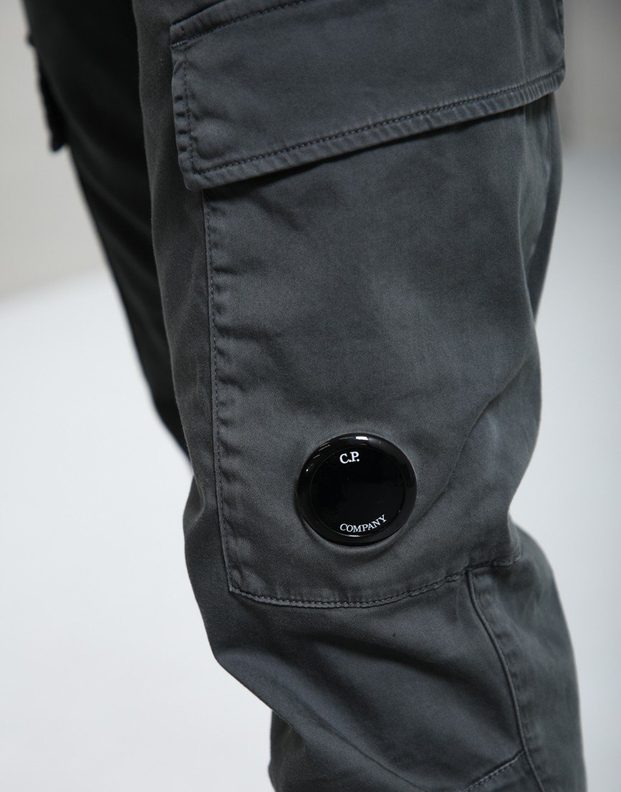 C.P. Company Stretch Sateen Ergonomic Cargo Pants Gunmetal