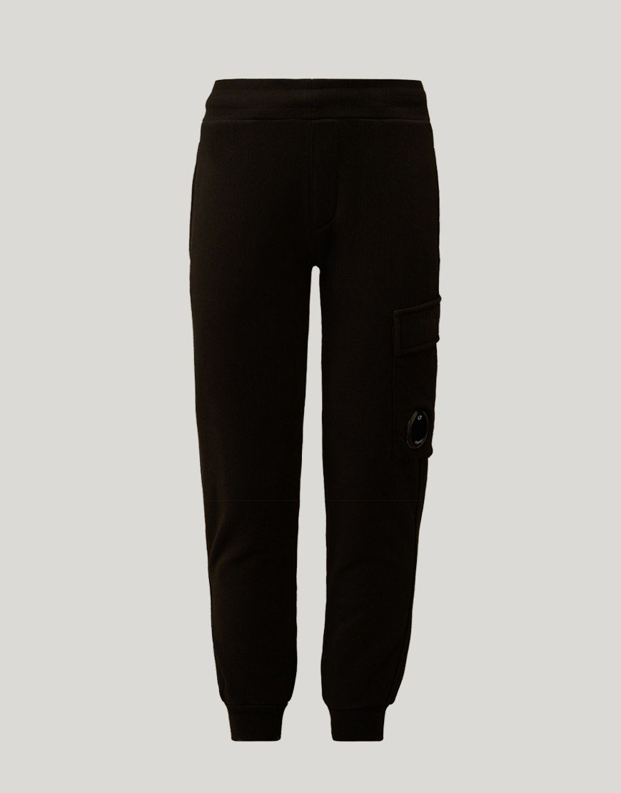 C.P. Company Kids Diagonal Fleece Sweat Pant Black