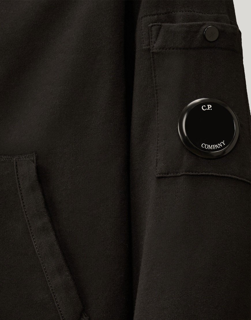 C.P. Company Kids Fleece Hooded Zip Sweat Black