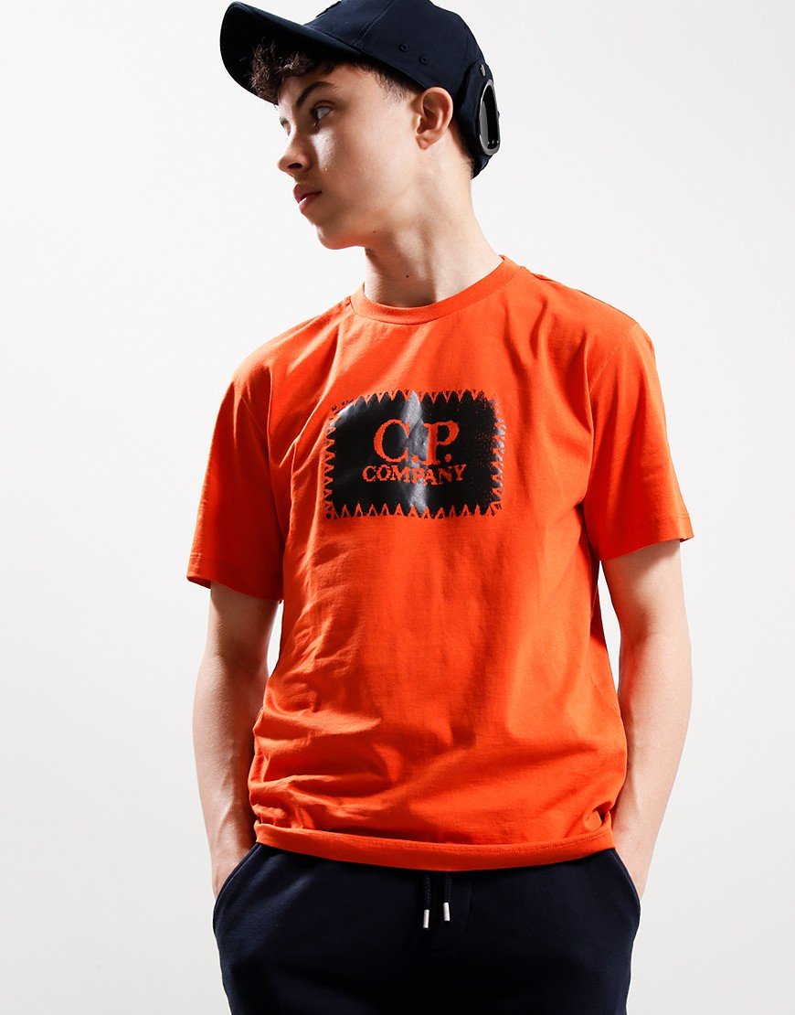 C.P. Company Kids 30/1 Patch Logo T-Shirt Harvest Pumpkin - Terraces ...