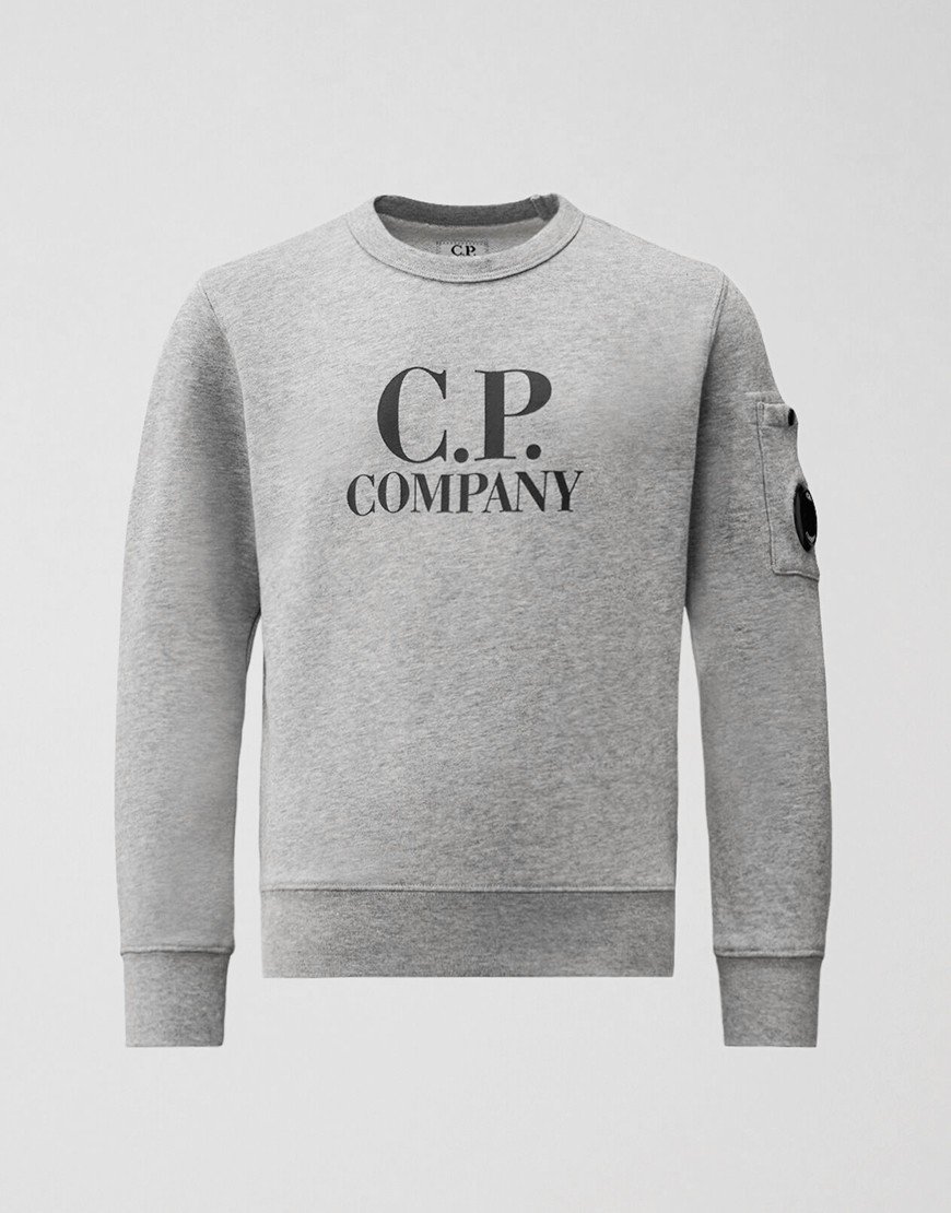 C.P. Company Kids Logo Crew Sweat Grey Melange