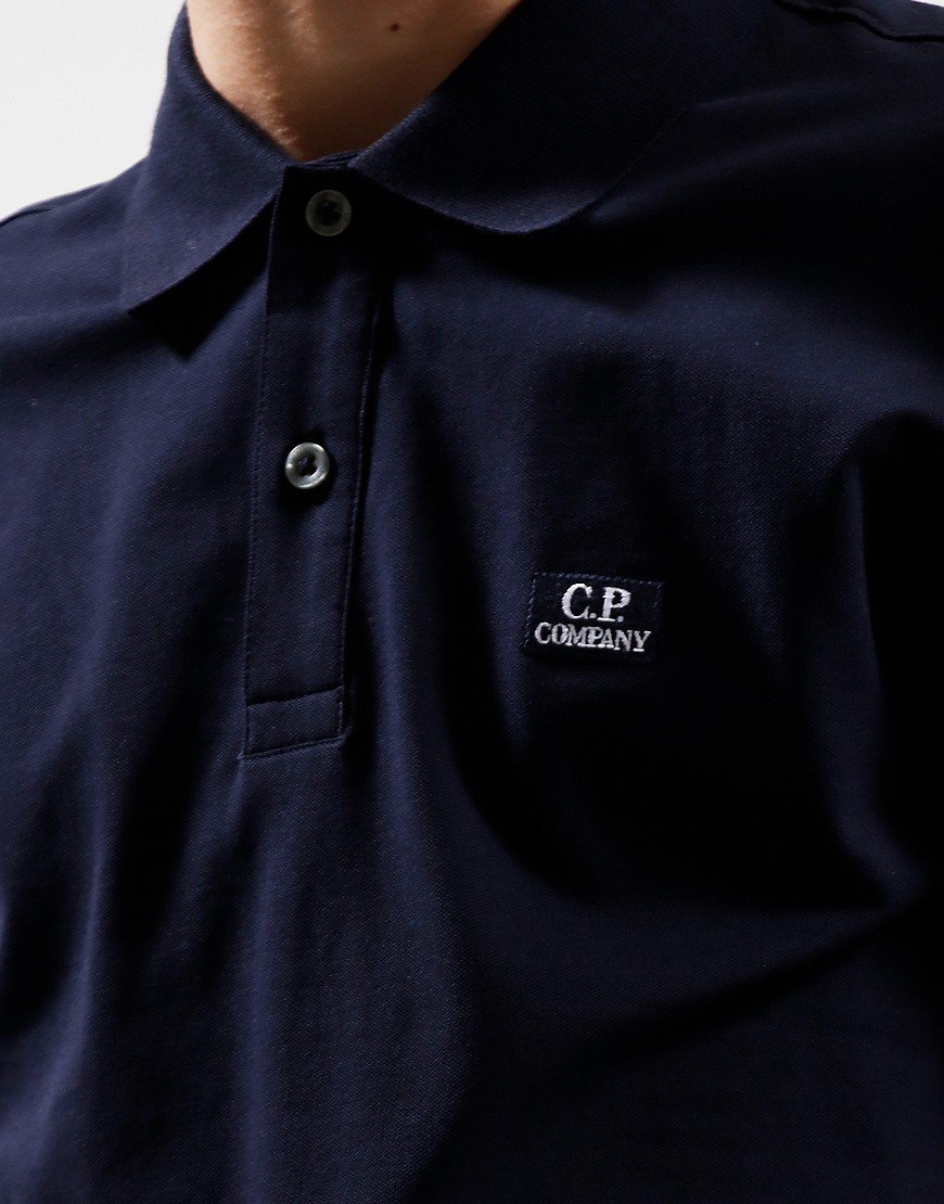 C P Company Kids Stretch Piquet Polo Shirt Total Eclipse Terraces 
