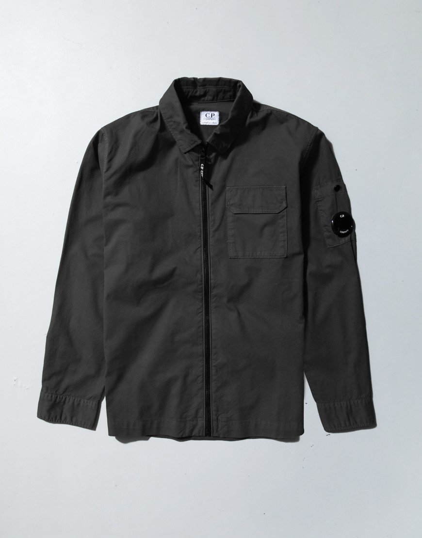 C.P. Company Kids Emerized Gabardine Overshirt Black