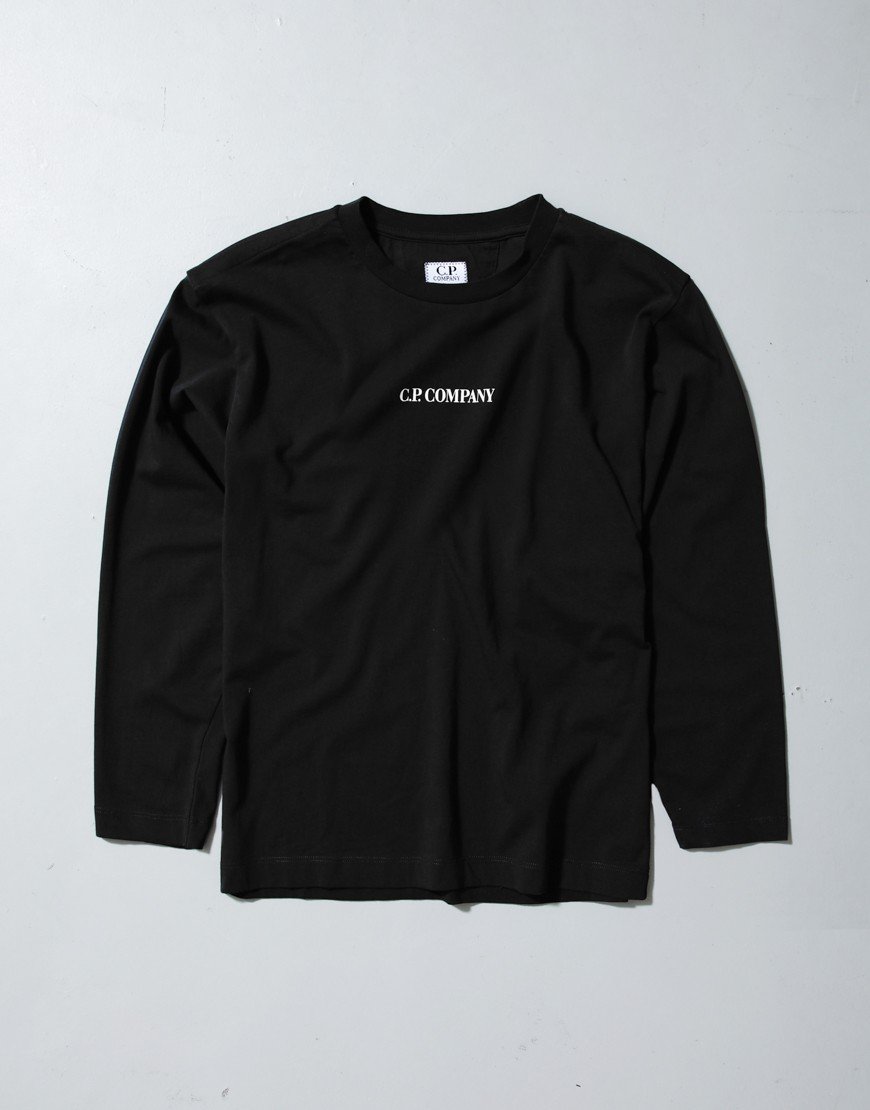 C.P. Company Kids Long Sleeve Logo T-Shirt Black