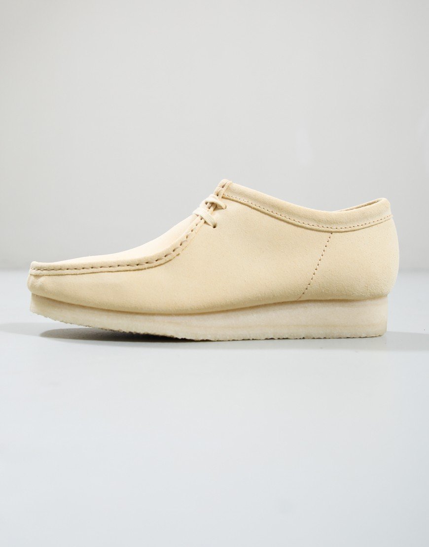 Clarks Original Wallabee Shoes Pale Yellow Suede