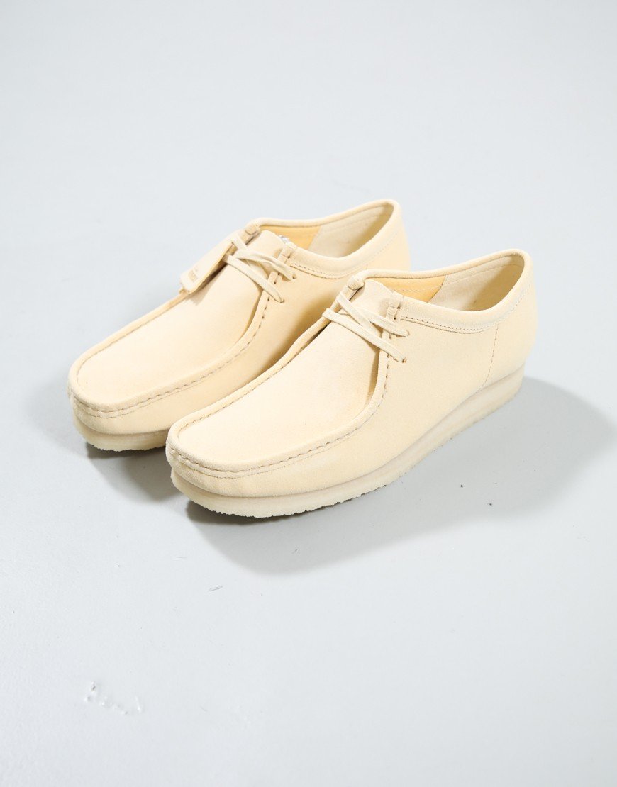 Clarks Original Wallabee Shoes Pale Yellow Suede
