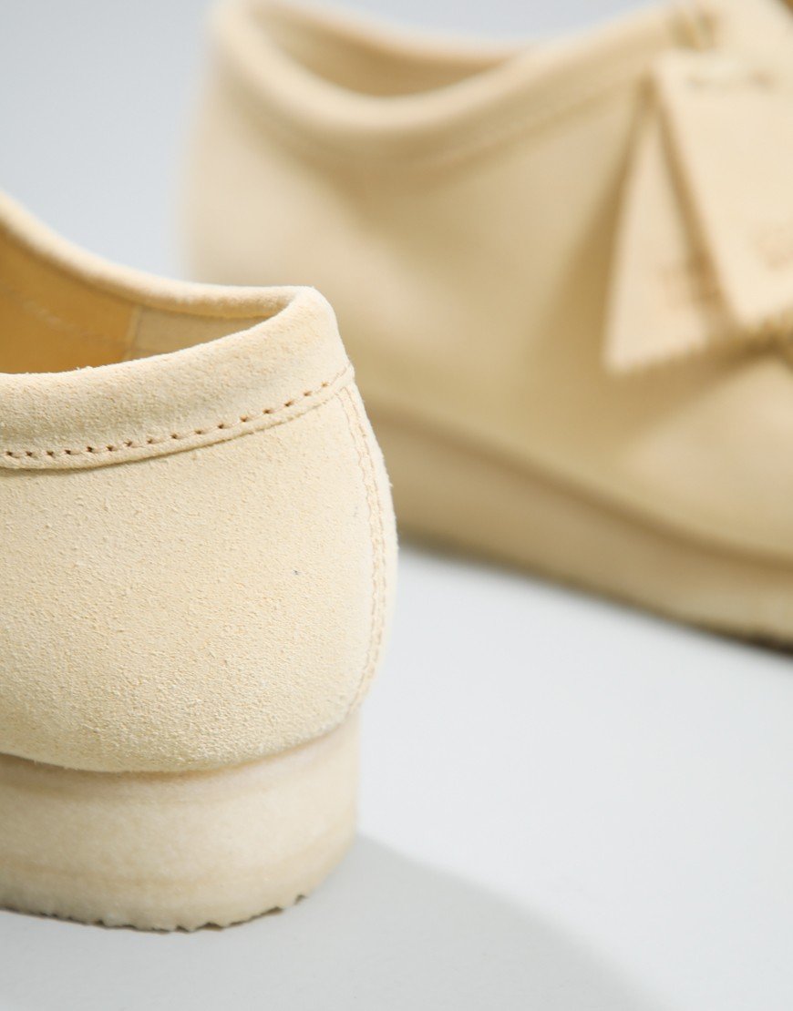 Clarks Original Wallabee Shoes Pale Yellow Suede