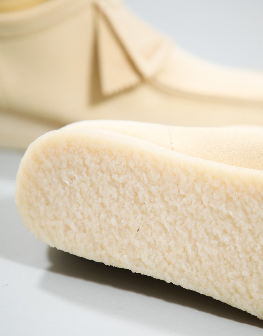 Clarks Original Wallabee Shoes Pale Yellow Suede
